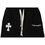 Top Quality Chrome Hearts Embroidered Cross Terry Shorts Black