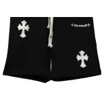 Top Quality Chrome Hearts Embroidered Cross Terry Shorts Black