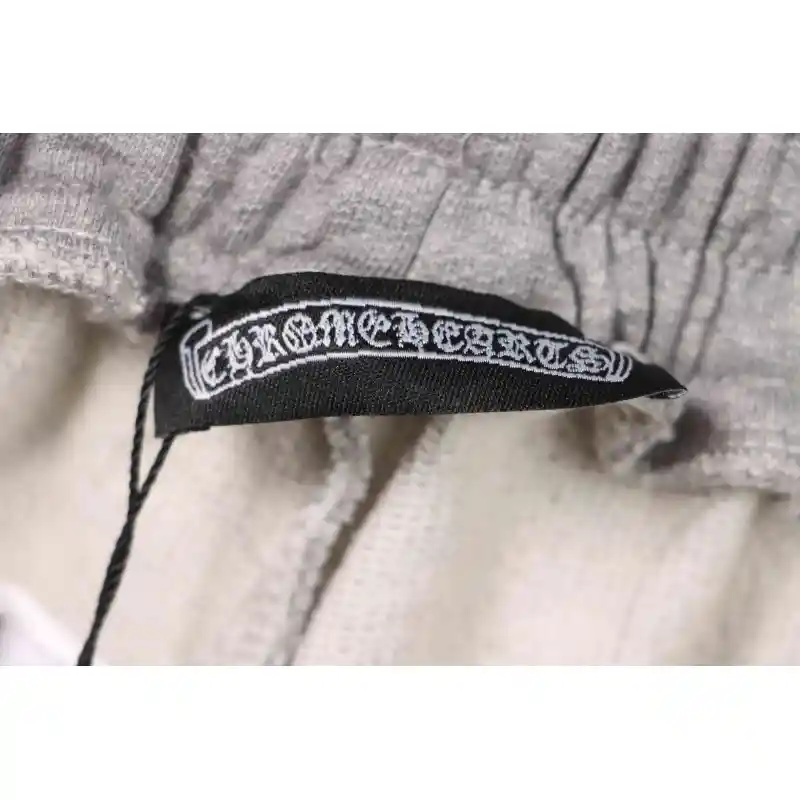 Top Quality Chrome Hearts Embroidered Cross Terry Shorts Grey