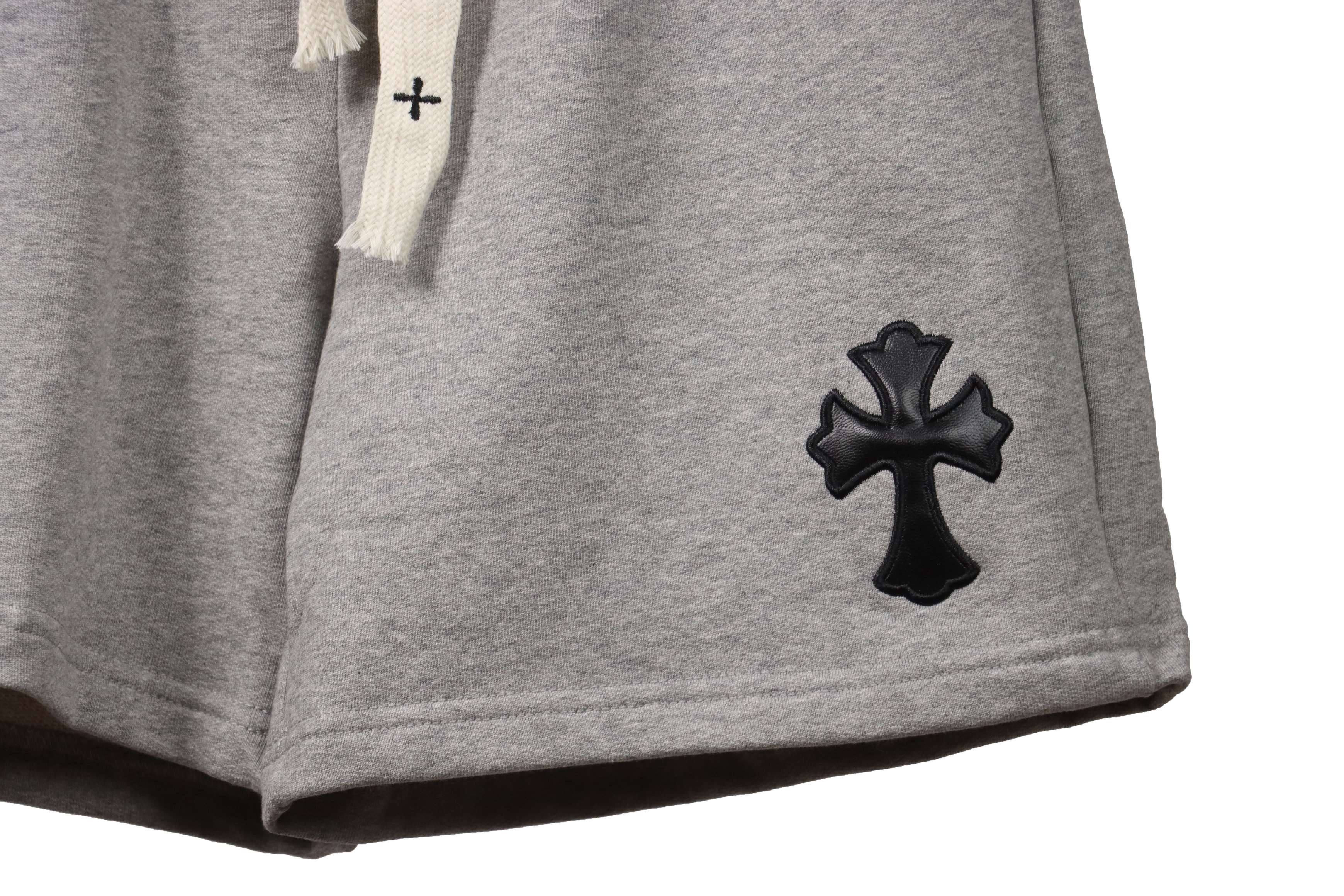 Top Quality Chrome Hearts Embroidered Cross Terry Shorts Grey