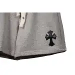 Top Quality Chrome Hearts Embroidered Cross Terry Shorts Grey