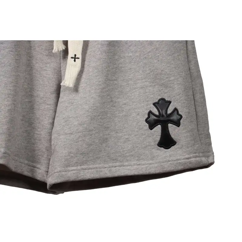 Top Quality Chrome Hearts Embroidered Cross Terry Shorts Grey