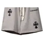 Top Quality Chrome Hearts Embroidered Cross Terry Shorts Grey