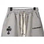 Top Quality Chrome Hearts Embroidered Cross Terry Shorts Grey