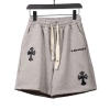     Chrome Hearts Embroidered Cross Terry Shorts Grey