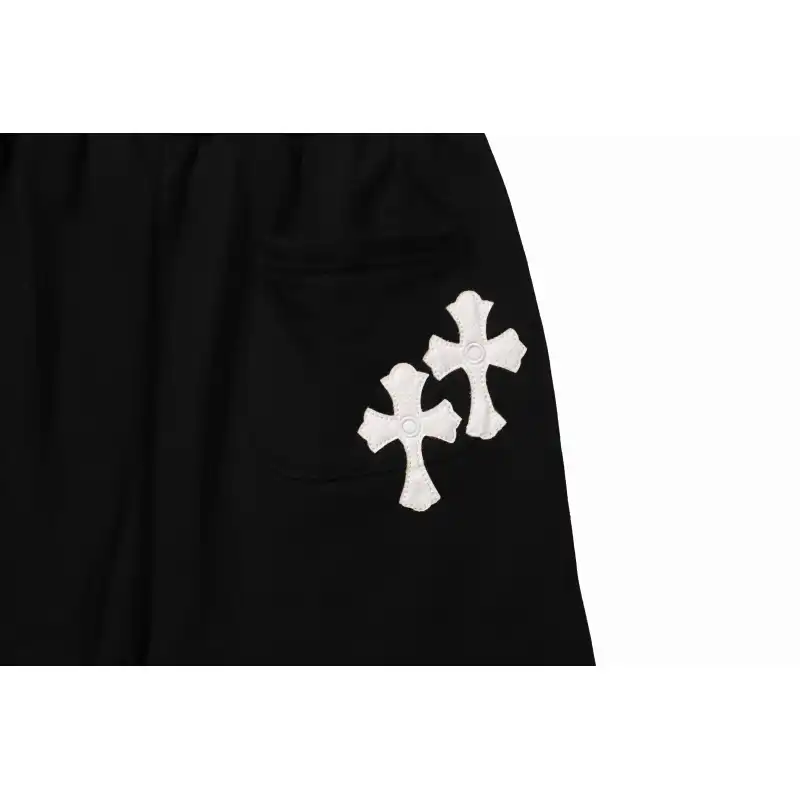 Top Quality Chrome Hearts Horseshoe Cross Shorts Black