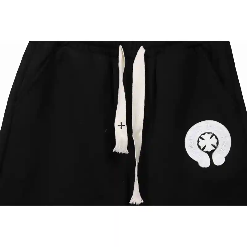 Top Quality Chrome Hearts Horseshoe Cross Shorts Black