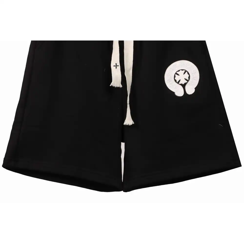 Top Quality Chrome Hearts Horseshoe Cross Shorts Black