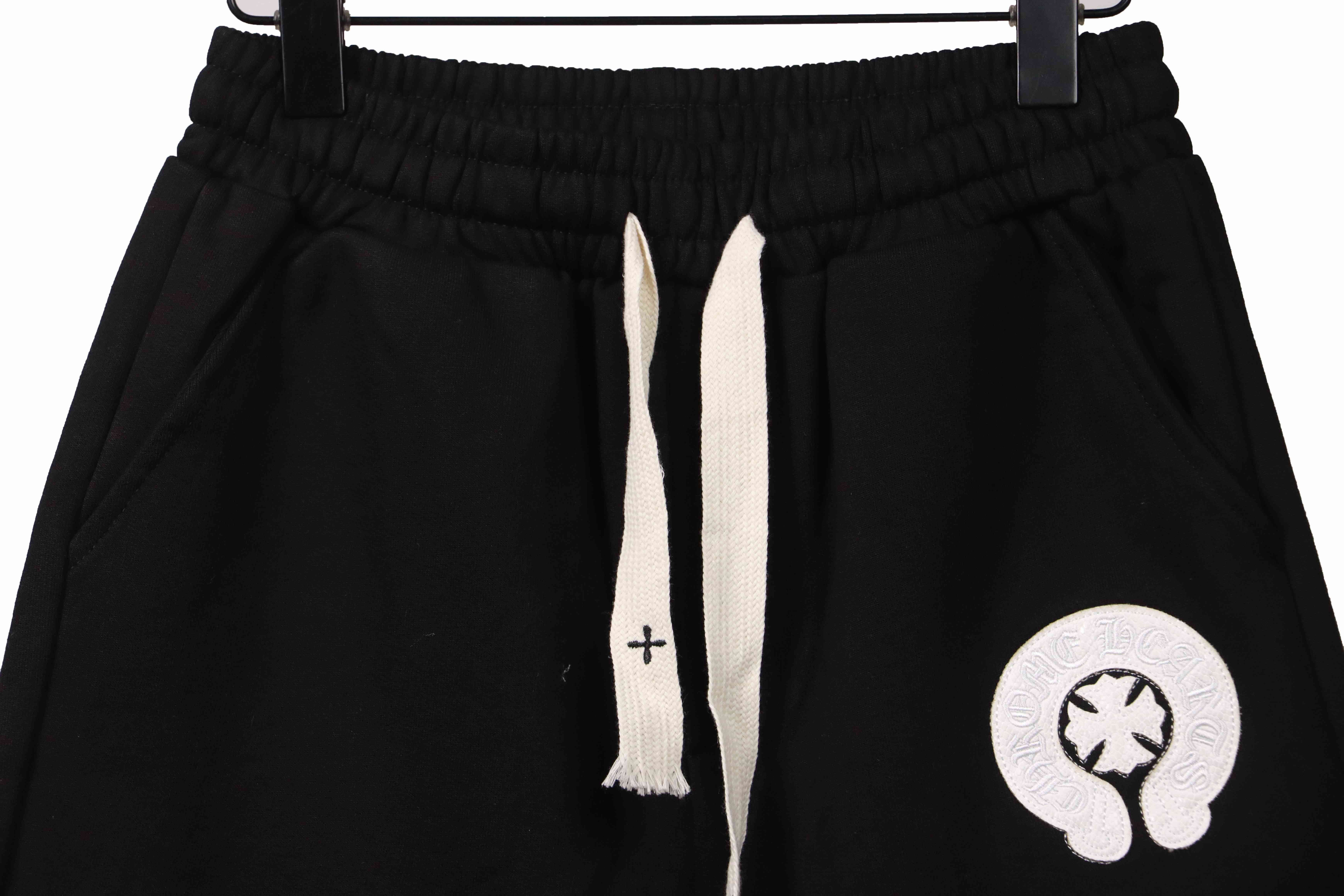 Top Quality Chrome Hearts Horseshoe Cross Shorts Black