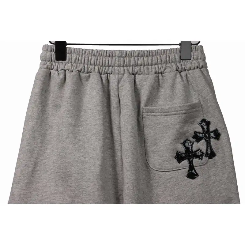 Top Quality Chrome Hearts Horseshoe Cross Shorts Grey