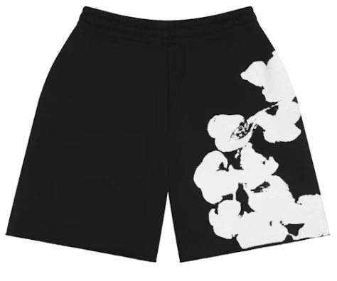 Top Quality Denim Tears Big Cotton Wreath Sweat Shorts Black