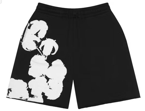 Top Quality Denim Tears Big Cotton Wreath Sweat Shorts Black