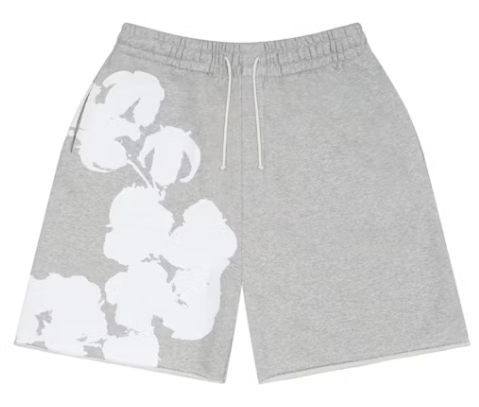 Top Quality Denim Tears Big Cotton Wreath Sweat Shorts Grey