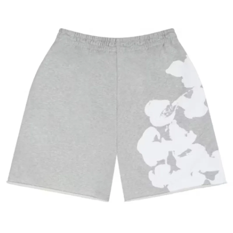 Top Quality Denim Tears Big Cotton Wreath Sweat Shorts Grey