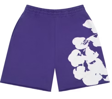 Top Quality Denim Tears Big Cotton Wreath Sweat Shorts Purple