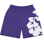 Top Quality Denim Tears Big Cotton Wreath Sweat Shorts Purple