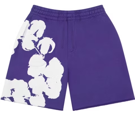 Top Quality Denim Tears Big Cotton Wreath Sweat Shorts Purple