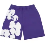 Top Quality Denim Tears Big Cotton Wreath Sweat Shorts Purple