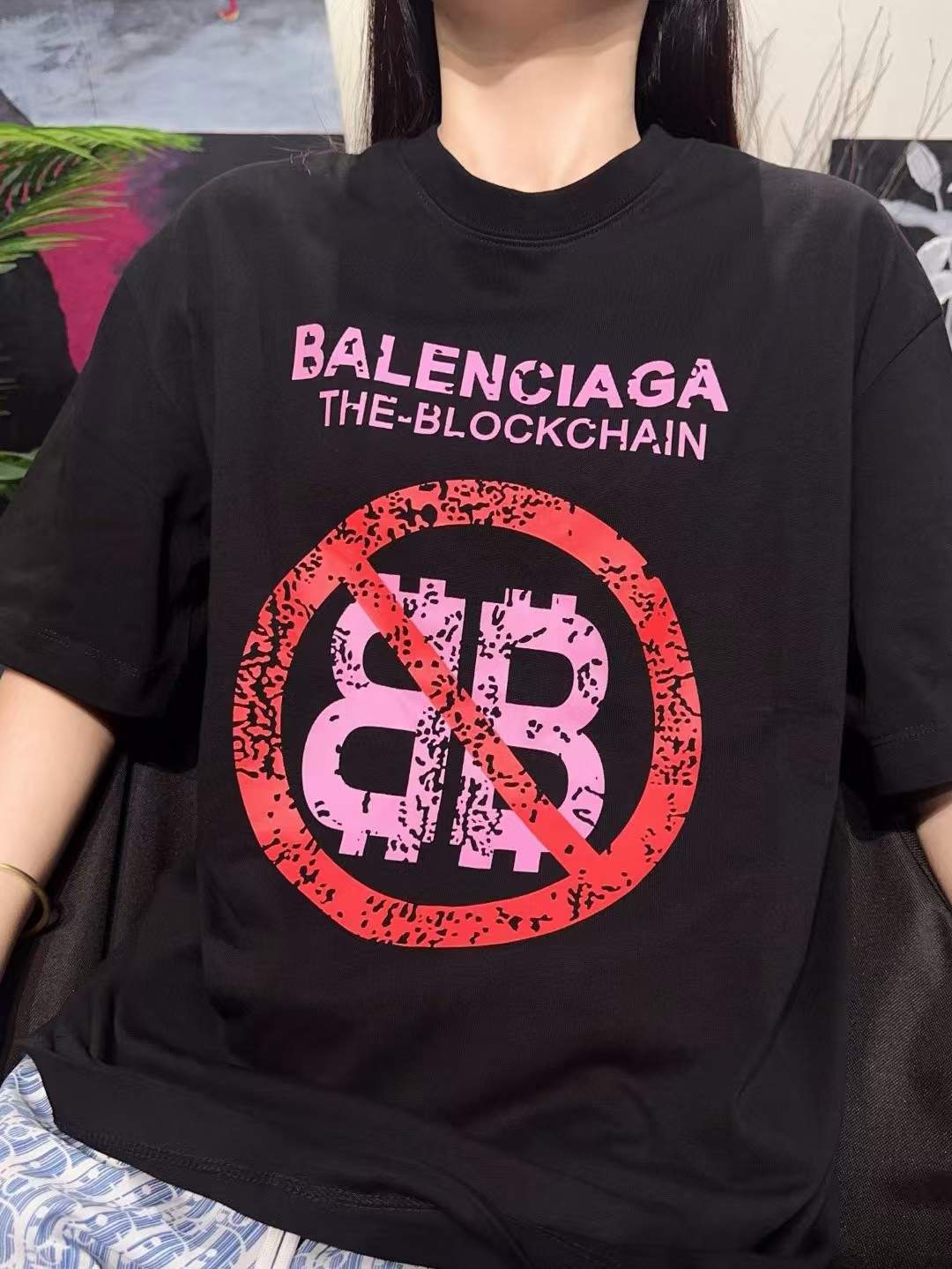 Top Quality Balenciaga Prohibition Print Short Sleeve