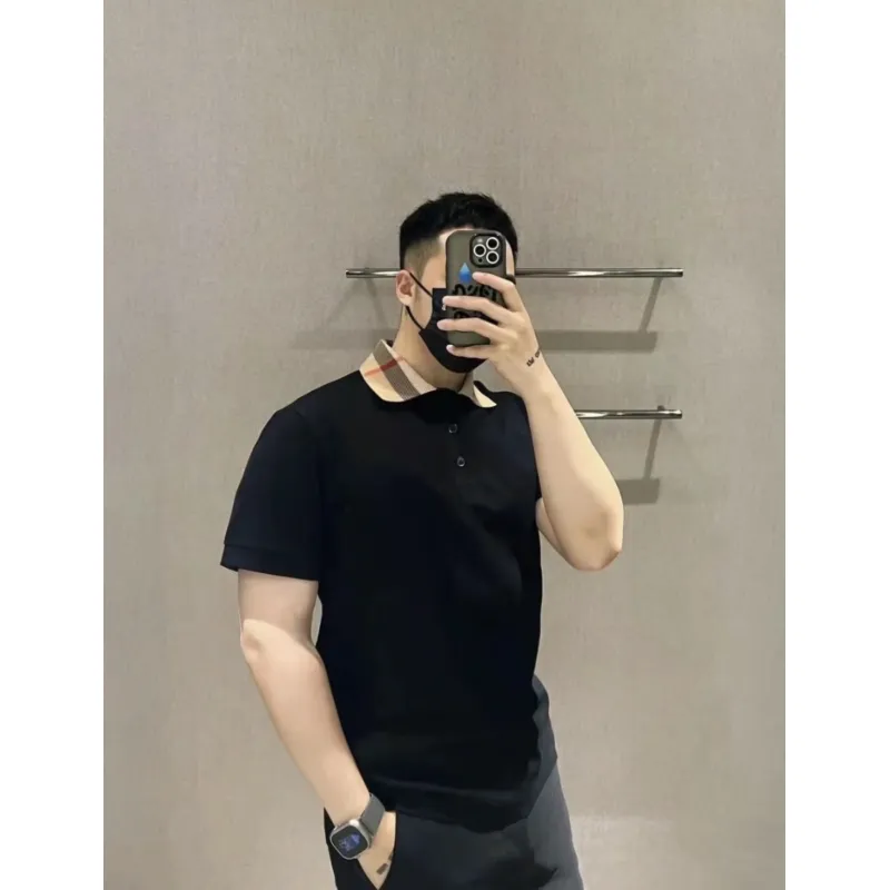 Top Quality Burberry 24ss Check Neck Polo Short Sleeve