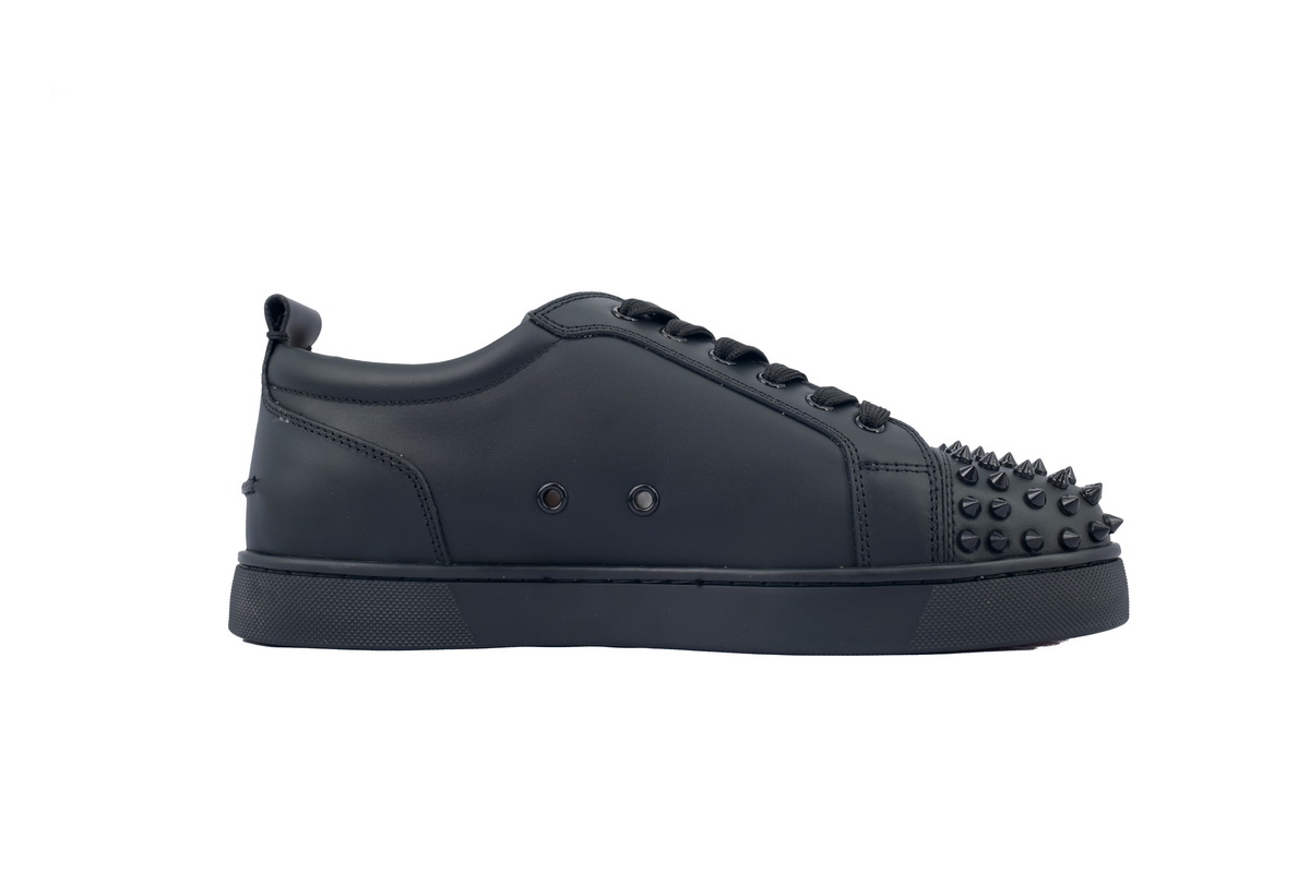 Christian Louboutin Louis Junior Spikes Veau Velours Sneaker Black 1130575CM53 (Custom)