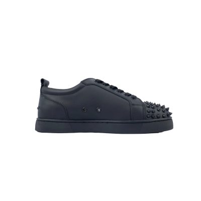 Christian Louboutin Louis Junior Spikes Veau Velours Sneaker Black 1130575CM53 (Custom) 02