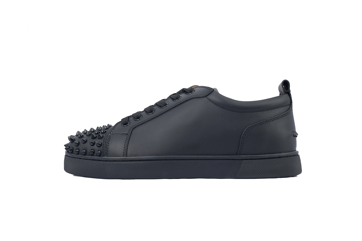 Christian Louboutin Louis Junior Spikes Veau Velours Sneaker Black 1130575CM53 (Custom)