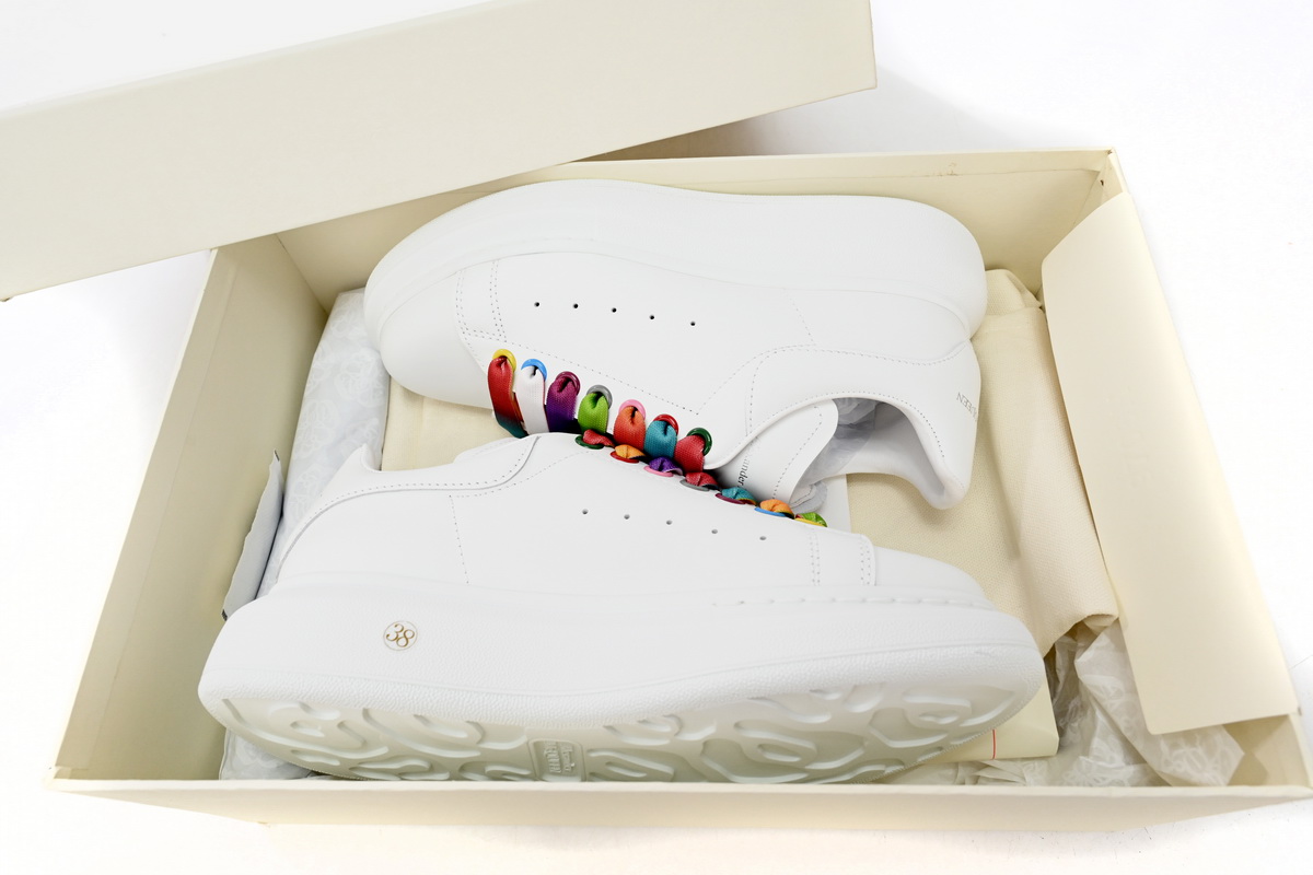 Alexander McQueen Sneaker White Rainbow 553770WHX9P9035