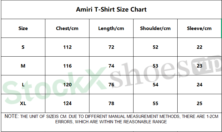 Top Quality AMIRI Arts District Tee Tee Vanilla Ice
