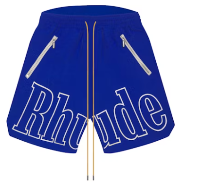 Top Quality Rhude RH Logo Shorts Blue