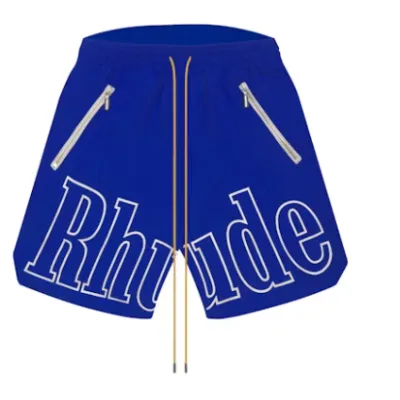 Top Quality Rhude RH Logo Shorts Blue 01