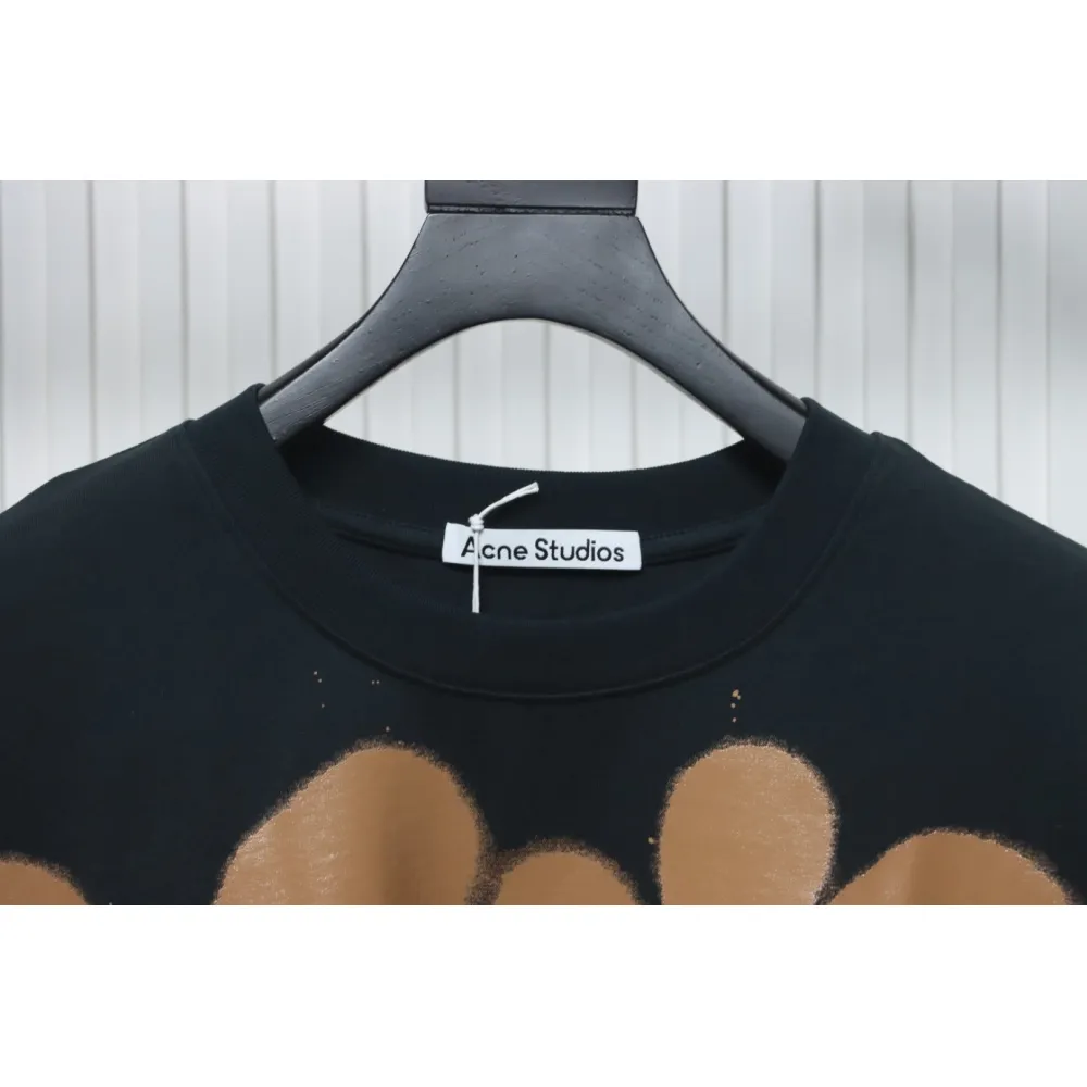 Top Quality Acne Studio Spray Paint Letter Print T-shirts (Black)
