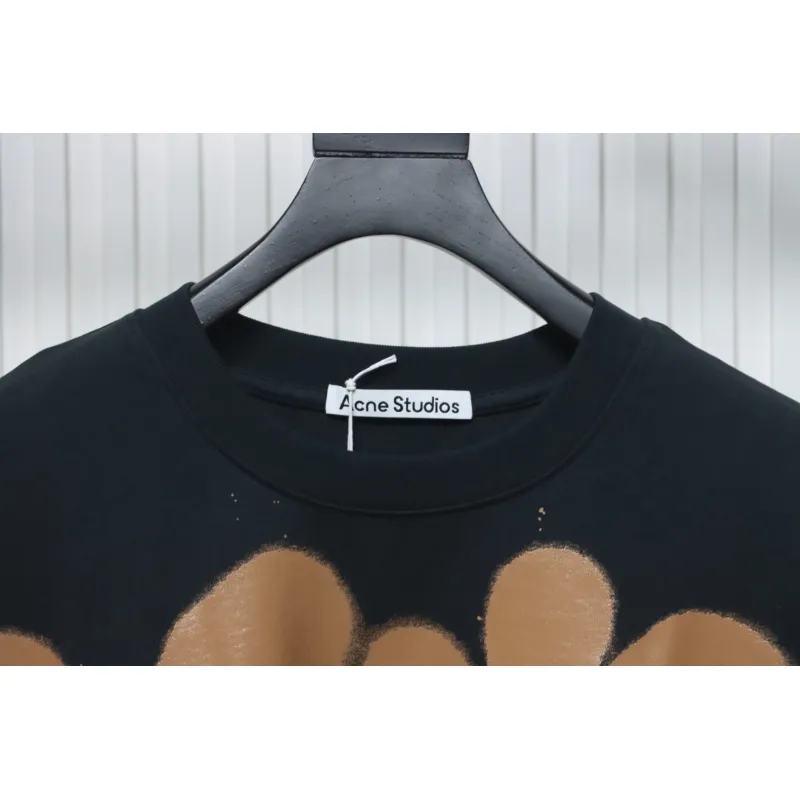 Top Quality Acne Studio Spray Paint Letter Print T-shirts (Black)