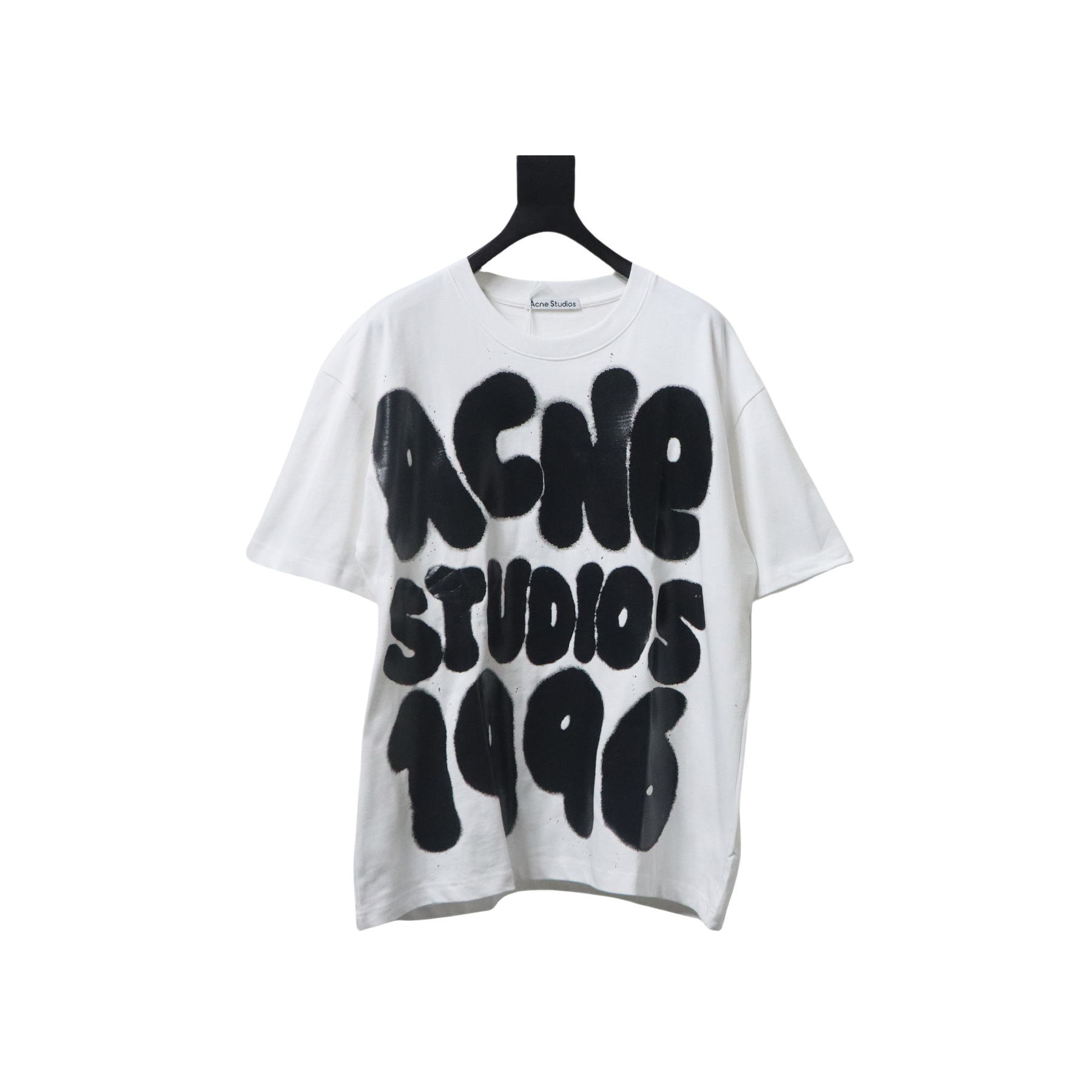 Top Quality Acne Studio Spray Paint Letter Print T-shirts (White)