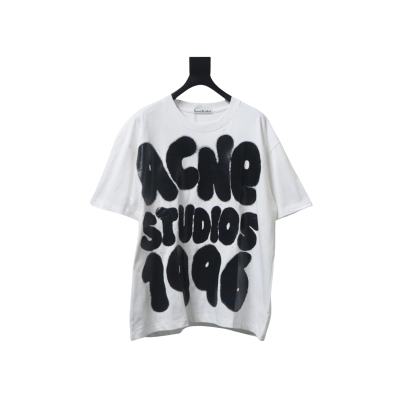 Top Quality Acne Studio Spray Paint Letter Print T-shirts (White) 01