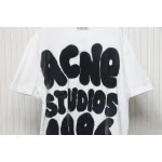 Top Quality Acne Studio Spray Paint Letter Print T-shirts (White)