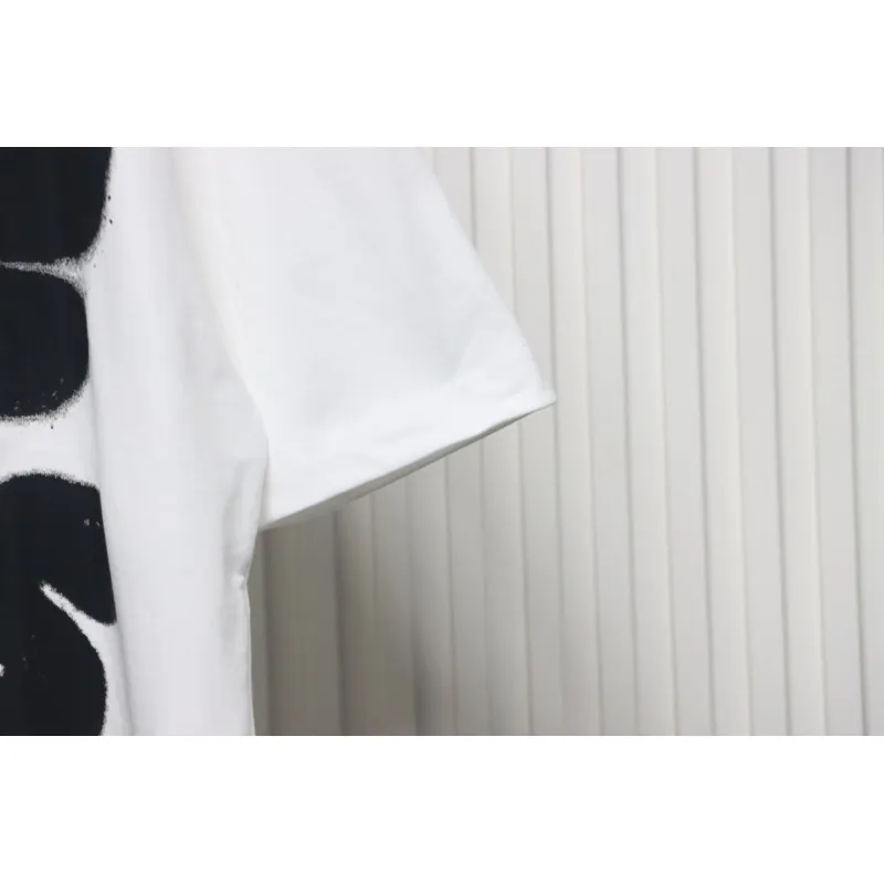Top Quality Acne Studio Spray Paint Letter Print T-shirts (White)