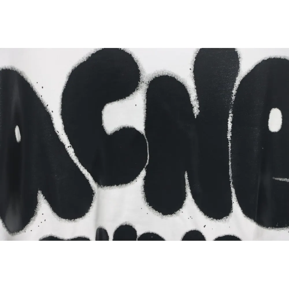 Top Quality Acne Studio Spray Paint Letter Print T-shirts (White)