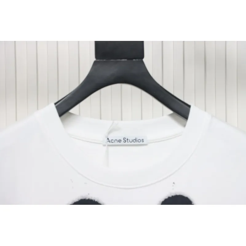 Top Quality Acne Studio Spray Paint Letter Print T-shirts (White)