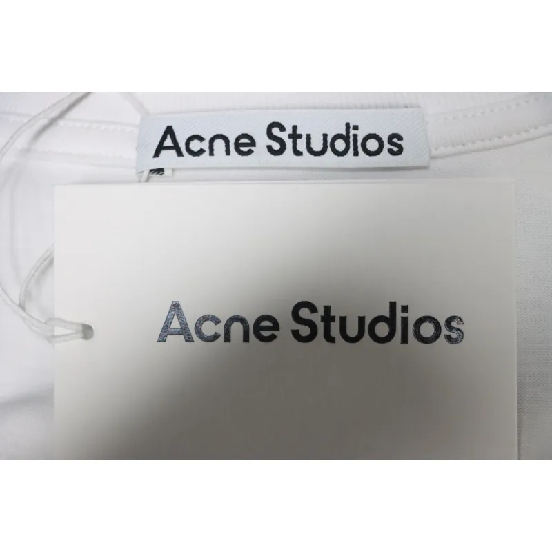Top Quality Acne Studio Spray Paint Letter Print T-shirts (White)