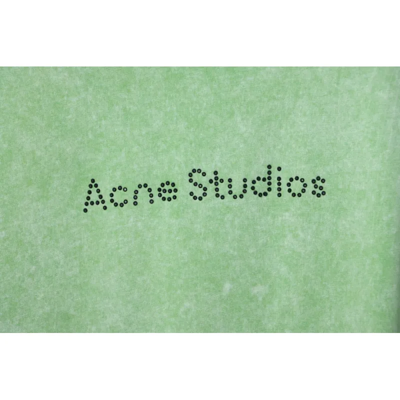 Top Quality Acne Studios 25SS beads letter short-sleeved T-shirt (Green)