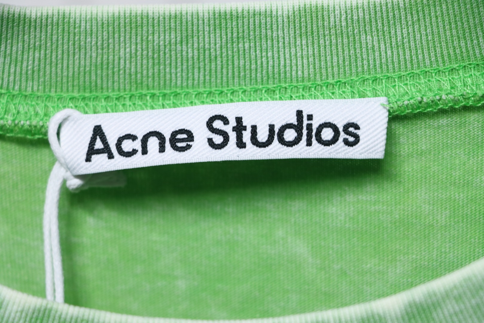 Top Quality Acne Studios 25SS beads letter short-sleeved T-shirt (Green)