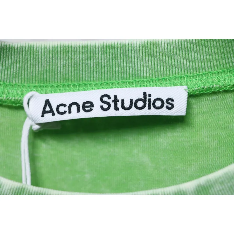 Top Quality Acne Studios 25SS beads letter short-sleeved T-shirt (Green)