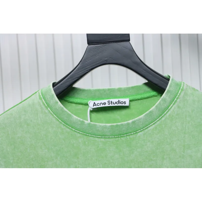 Top Quality Acne Studios 25SS beads letter short-sleeved T-shirt (Green)