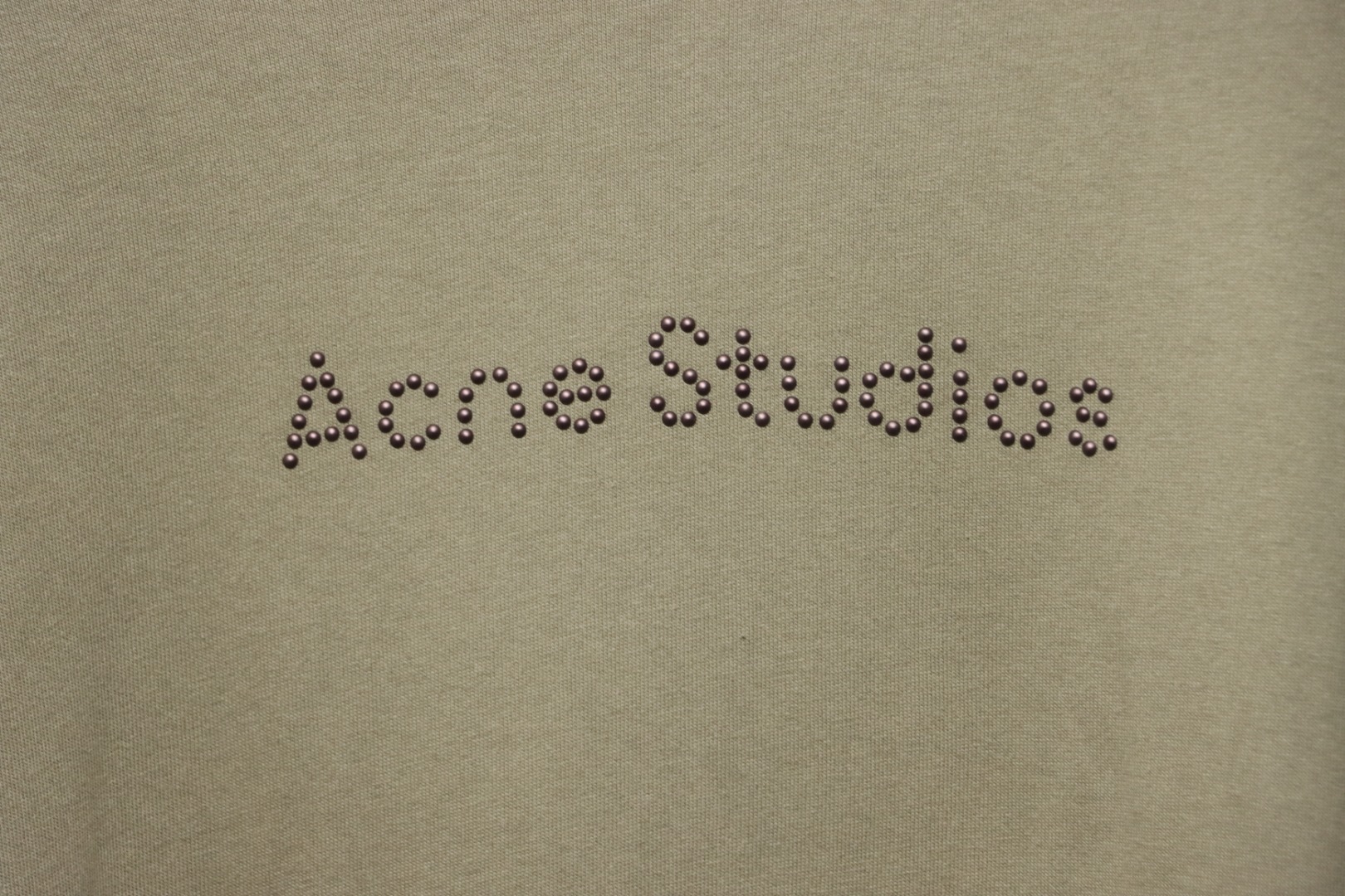 Top Quality Acne Studios 25SS beads letter short-sleeved T-shirt (Brown)