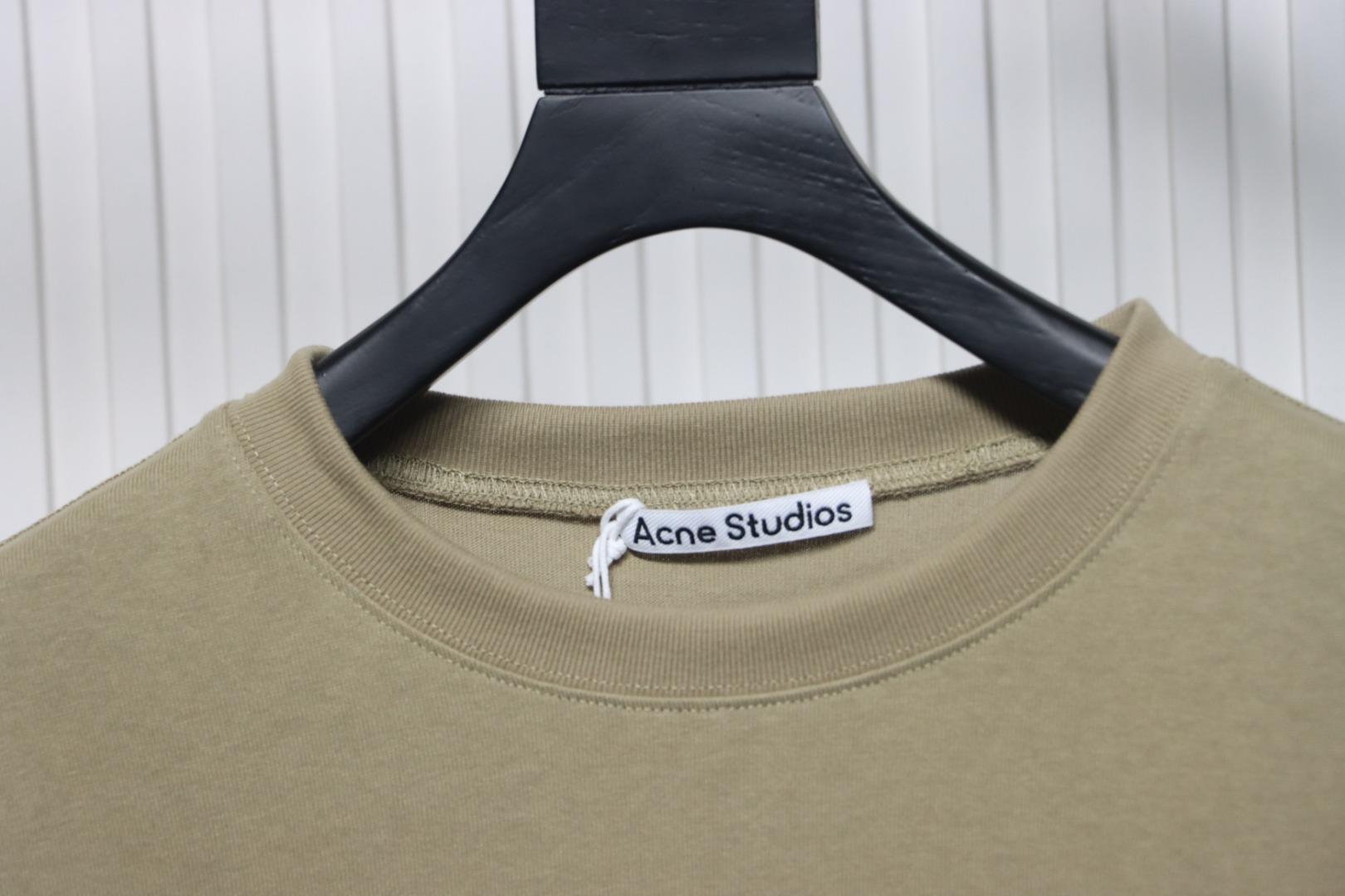 Top Quality Acne Studios 25SS beads letter short-sleeved T-shirt (Brown)