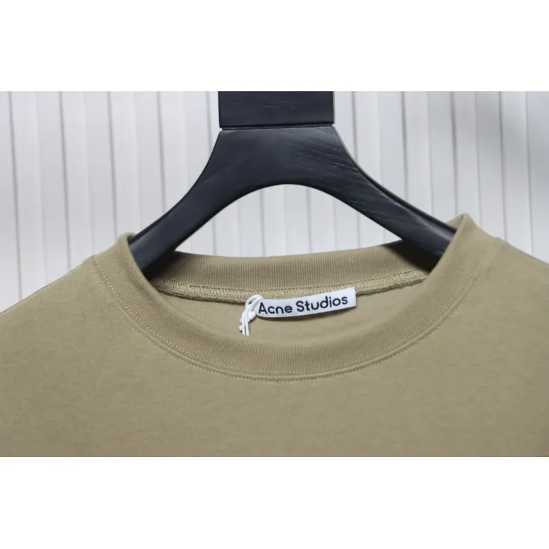 Top Quality Acne Studios 25SS beads letter short-sleeved T-shirt (Brown)