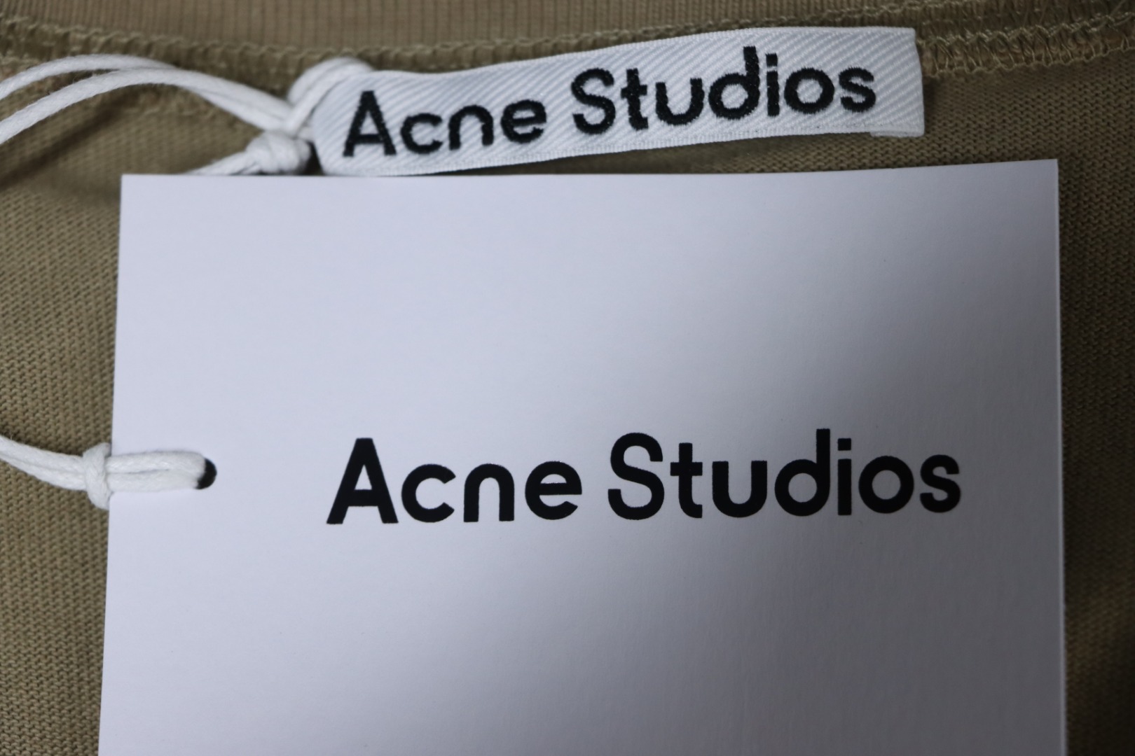 Top Quality Acne Studios 25SS beads letter short-sleeved T-shirt (Brown)