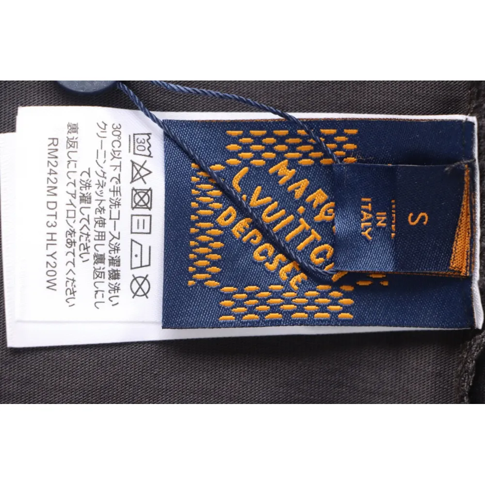 Top Quality Acne Studios 25SS beads letter short-sleeved T-shirt (Brown)