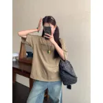 Top Quality Acne Studios 25SS beads letter short-sleeved T-shirt (Brown)